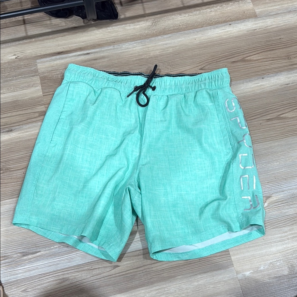 Spyder Green Board Shorts Quick-Dry Swimwear